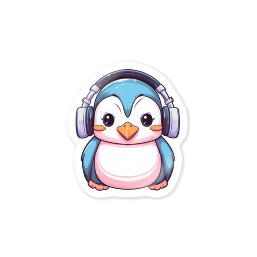 ヘッドホンを付けているペンギン Sticker