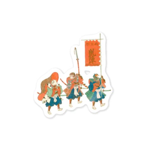 犬　猿　雉　神田明神祭禮繪卷 [1]　Kanda Myojin Festival Religious Painting [1] Sticker