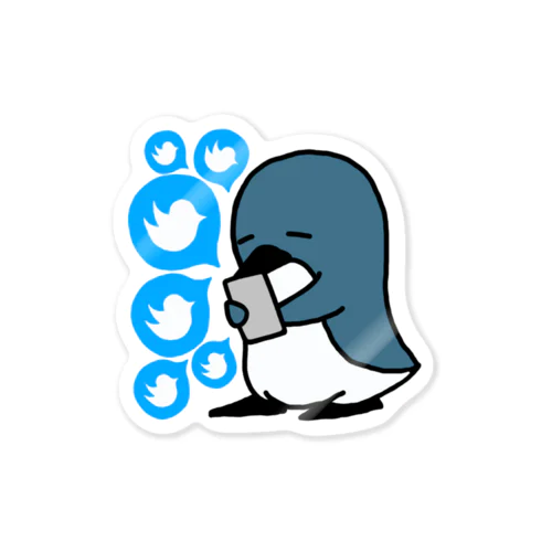 青い鳥を惜しむペンギン Sticker