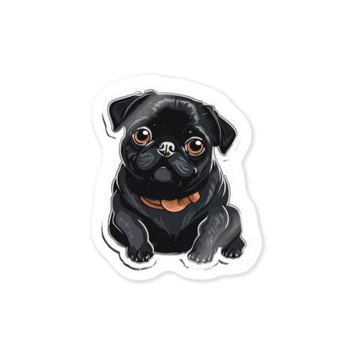 Black Pug Sticker