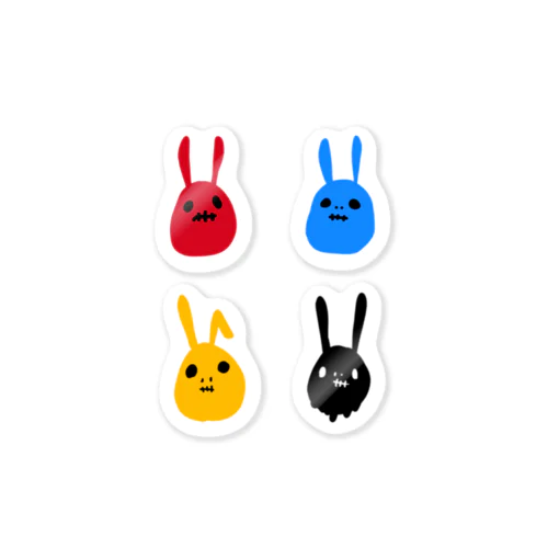 colorful scull rabbit ステッカー