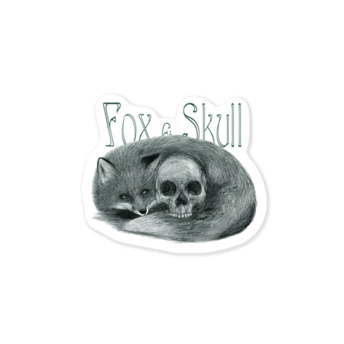Fox＆Skull Sticker