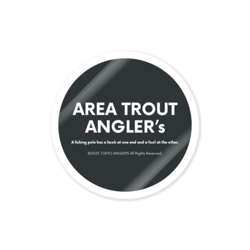 【釣り好き必見！】AREA TROUT ANGLER’s ステッカー（丸型・ブラック） ステッカー