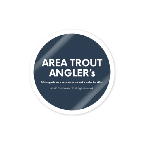 【釣り好き必見！】AREA TROUT ANGLER’s ステッカー（丸型・ダークブルー） ステッカー