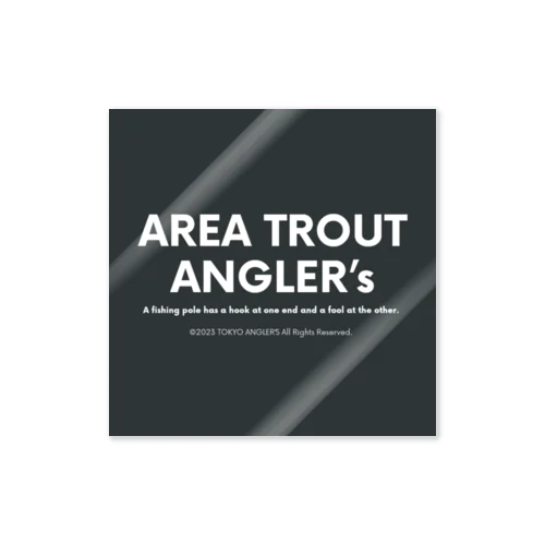 【釣り好き必見！】AREA TROUT ANGLER’s ステッカー（角型・ブラック） ステッカー