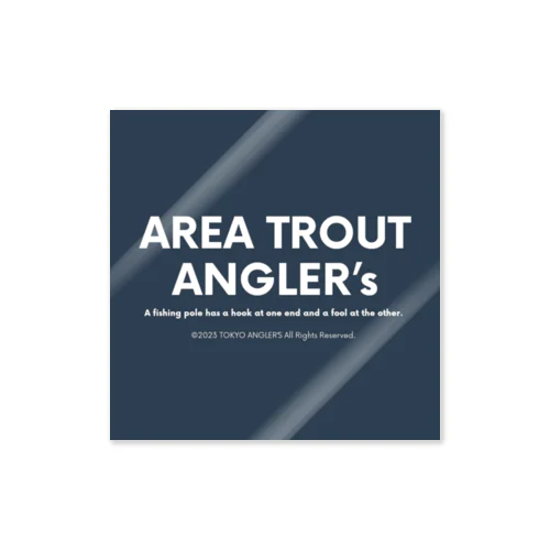 【釣り好き必見！】AREA TROUT ANGLER’s ステッカー（角型・ダークブルー） ステッカー