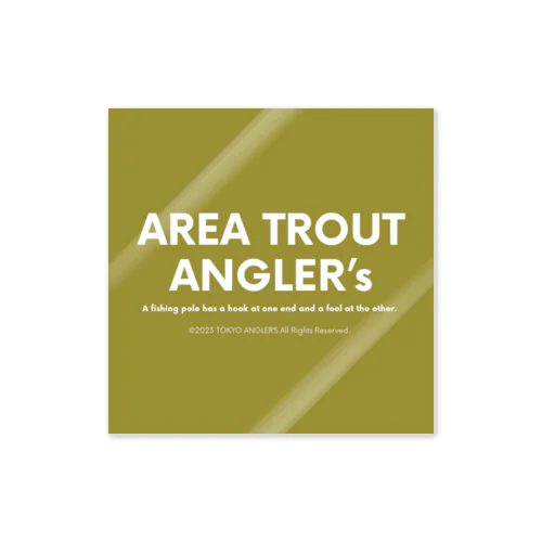 【釣り好き必見！】AREA TROUT ANGLER’s ステッカー（角型・カーキ） ステッカー