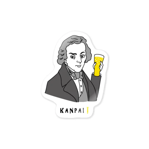 偉人 × BEER（ショパン） Sticker