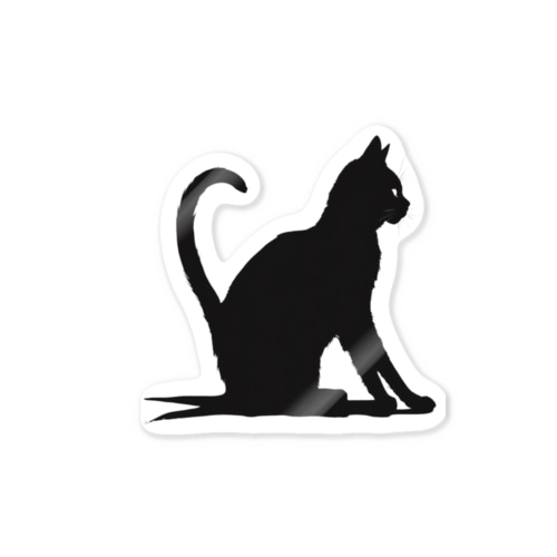 黒猫シルエット Sticker