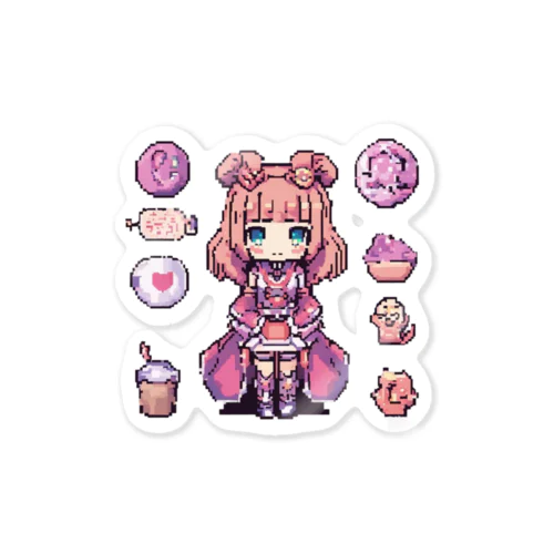 ドット絵魔法少女 ステッカー