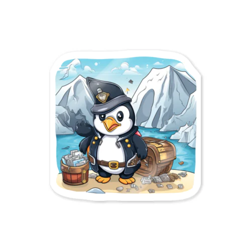 ペンギン海賊の宝箱探検 ステッカー