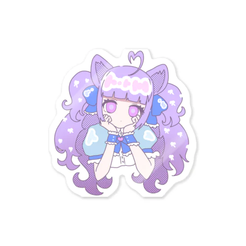 青系ねこみみ Sticker