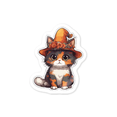 帽子をかぶった三毛猫　 Sticker