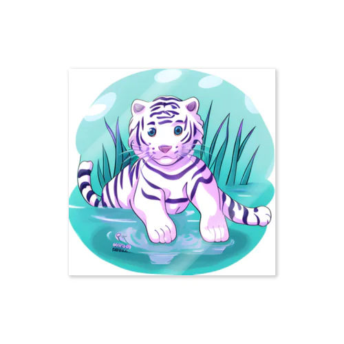 White Tiger Baby Sigi Sticker