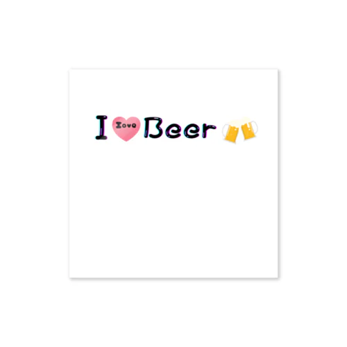 let's enjoy 【I Love Beer】 ステッカー