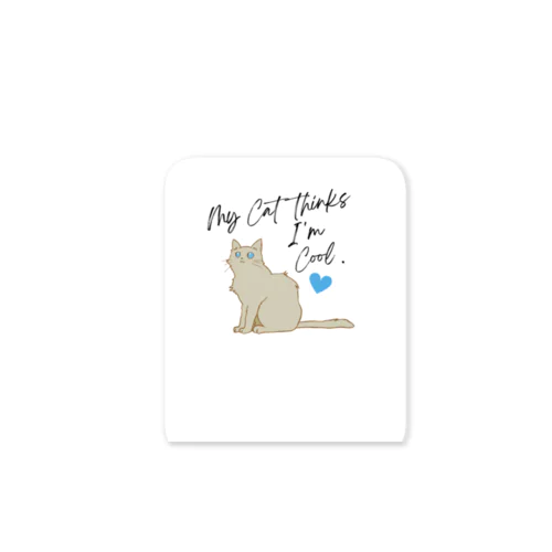 碧い瞳の猫のイラストグッズ Sticker