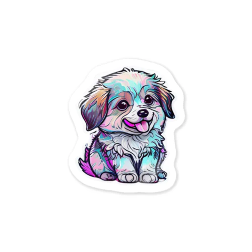 colored puppy Sticker