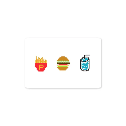 ドット絵ハンバーガーセット Sticker