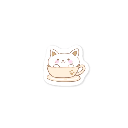 しろねこちゃんラテ ステッカー