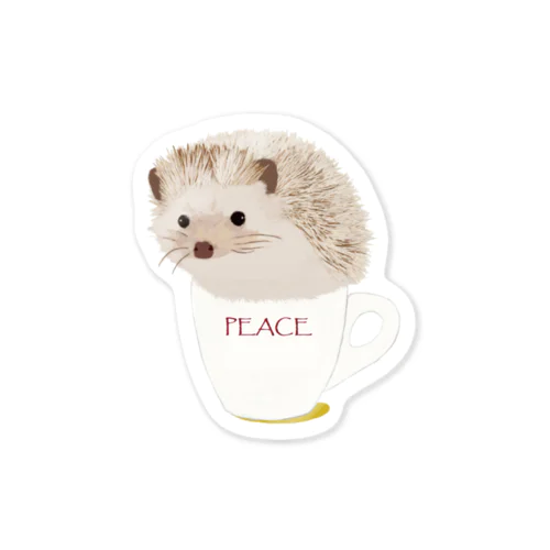 ハリネズミ イン ピース Hedgehog in peace Sticker