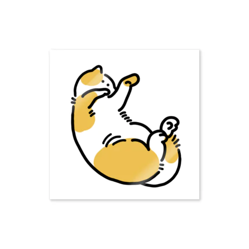 ぶちねこ　オレンジ Sticker