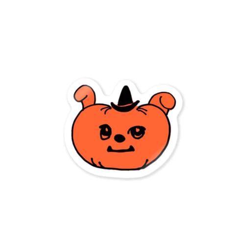 こいぬのハロウィンシール(ジャック・オ・ランタン) Sticker