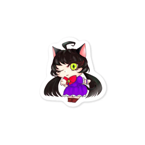 黒猫のziziちゃん＊ひとのこのすがた Sticker