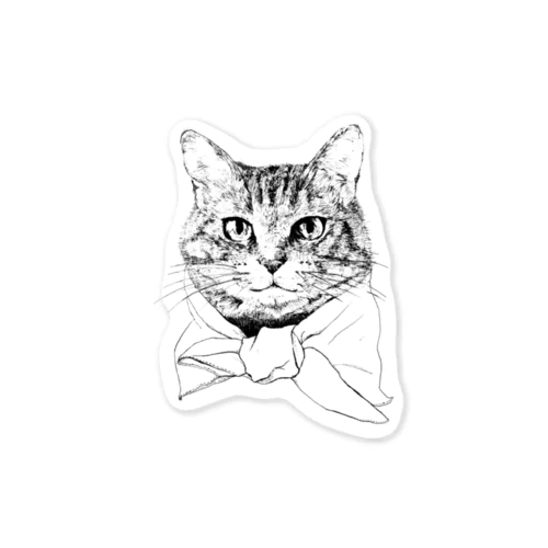 ペン画のしましま猫ちゃん Sticker