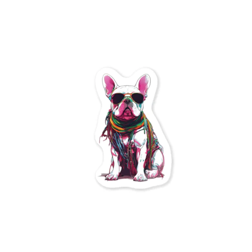 Frenchie-Rasta Dogg Sticker