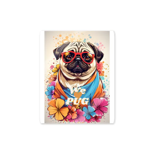 We♥PUG　色彩（パグ大好き！） Sticker