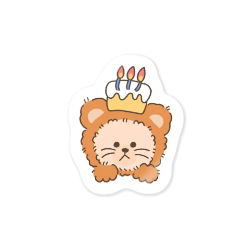 【かい】くまの着ぐるみ誕生日ステッカー Sticker