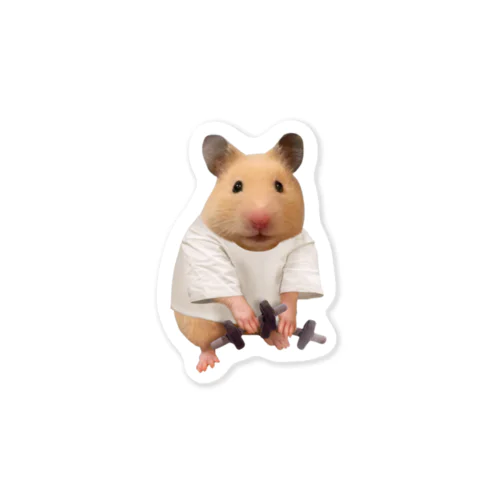 筋トレをするキンクマハムスター （ダンベル） Sticker