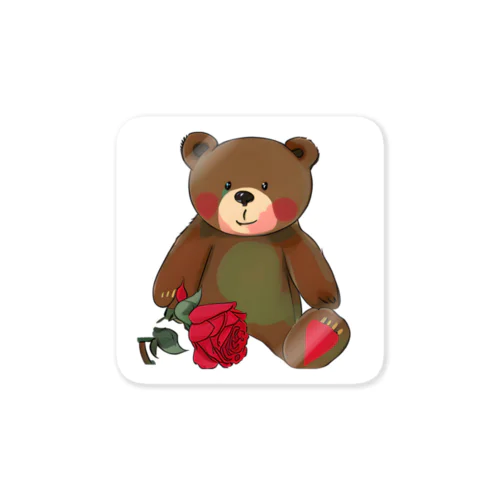 熊とバラ Sticker