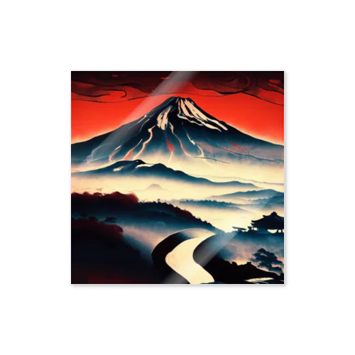 夕空の富士山 Sticker