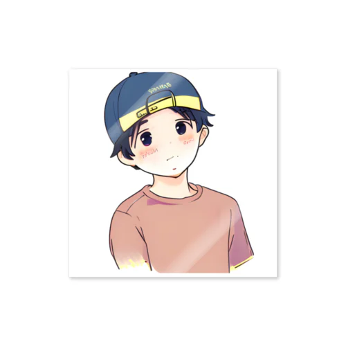 はにかむ　男の子　 Sticker