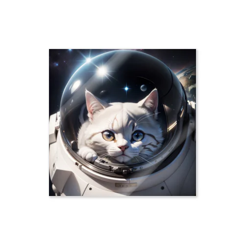 スペース猫ちゃん2  宇宙にいる猫 ステッカー