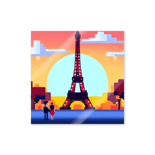 フランスの風景のピクセルアート Sticker