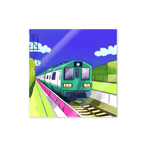 緑色の電車 Sticker