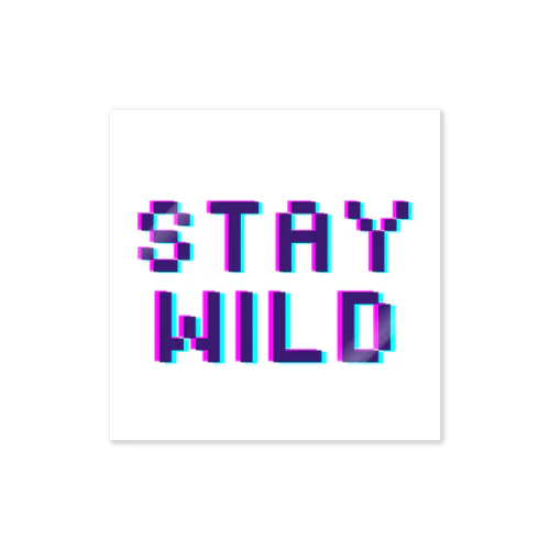 魅力的なロゴ　STAY WILD ステッカー