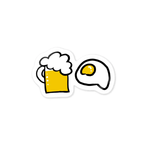 ビールとたまご Sticker