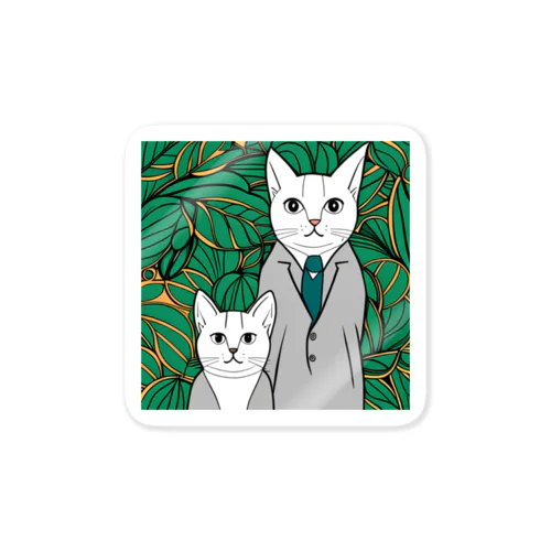 2匹の猫 Sticker