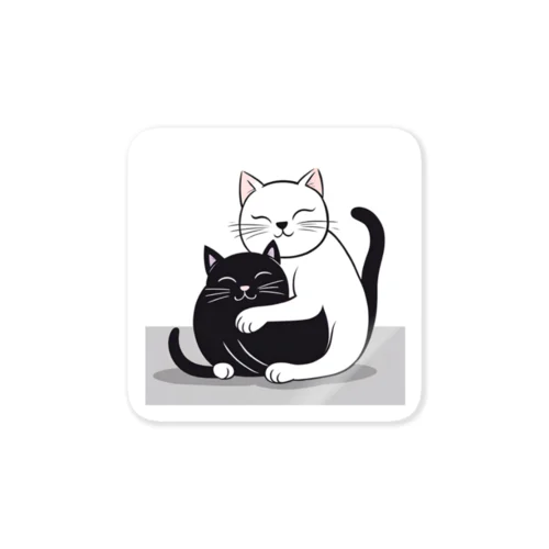 抱き合う猫 Sticker