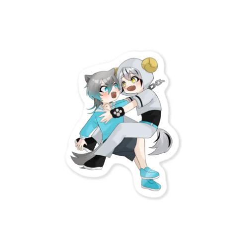 狼娘と白ヤギ少年 Sticker