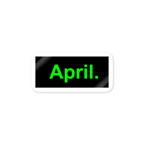 April.BOX LOGO(グリーン×ブラック) Sticker