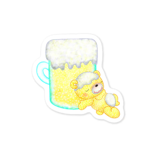 ドリンクマ　ビールクマ Sticker