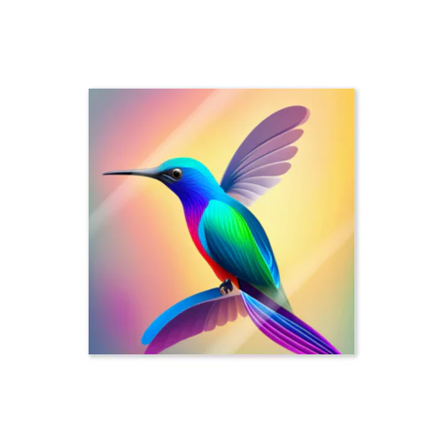 虹色の小鳥 ステッカー