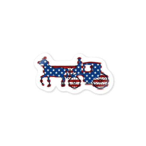 馬車　Flag of the United States ステッカー