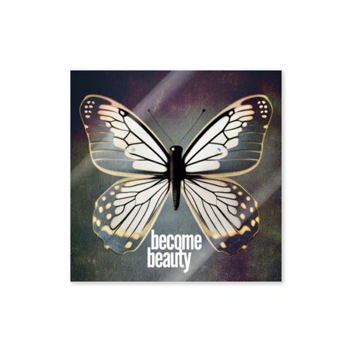 become beauty butterfly ステッカー