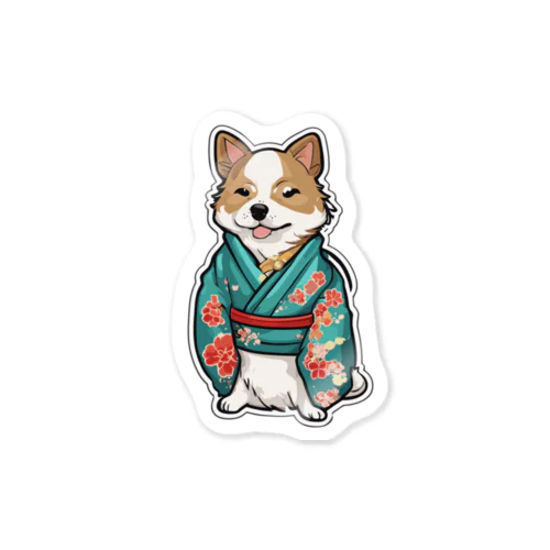 KIMONO Japanese Dog(M) Sticker