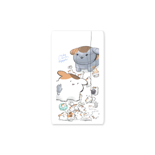 すねこすりVSろぼこすりVS NEKO Sticker